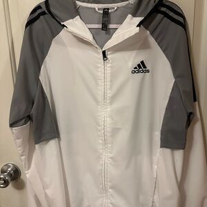 Adidas Gray and White Mesh Jacket